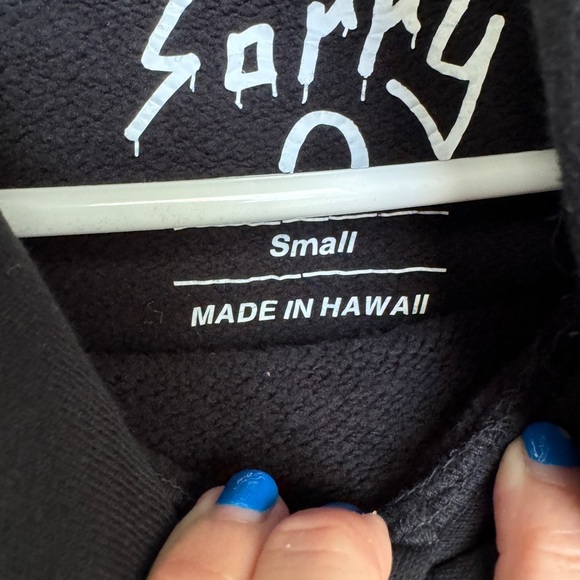 Evan Mock Sorry Hoodie Sweatshirt Size Small - Picture 4 of 6